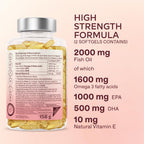 Aavalabs Omega 3 Fish Oil 2000mg per Daily dose (2 softgels) - 1000mg EPA + 500 mg DHA per dose - High Strength Omega 3 Fatty Acids Supplements - Molecularly Distilled - 120 Capsules - 60 Days Supply - BBE 03/2028