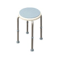 Aidapt Bath Stool with Rotating Seat Non-Slip Ferrules,8 Numbered Height Settings,Shower Chair,Elderly,Disabled,Pregnancy,Post Surgery,Rust Free Aluminium, Lightweight, Easy Assembly, White/Blue - Like New