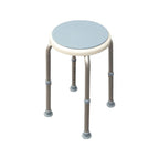 Aidapt Bath Stool with Rotating Seat Non-Slip Ferrules,8 Numbered Height Settings,Shower Chair,Elderly,Disabled,Pregnancy,Post Surgery,Rust Free Aluminium, Lightweight, Easy Assembly, White/Blue - Like New