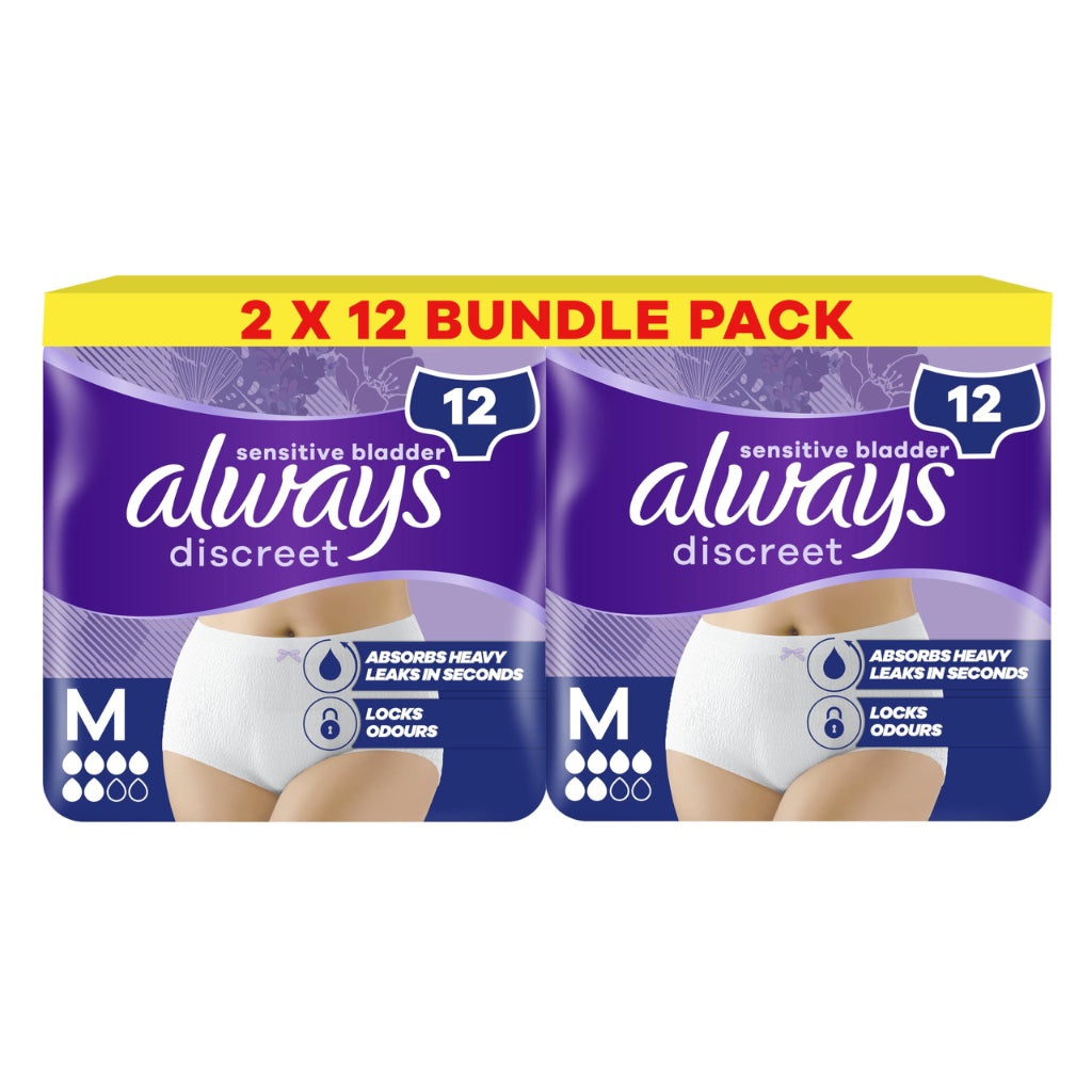 Always Discreet Incontinence Pants Women, Large, Normal, 20 Pants (10 x 2 Packs), Odour Neutraliser, Duo Pack, for Sensitive Bladder - Damaged Box