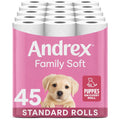 Andrex Family Soft Toilet Roll - 45 Toilet Rolls, Bulk Buy, Fragrance Free, FSC Certified - Damaged Box
