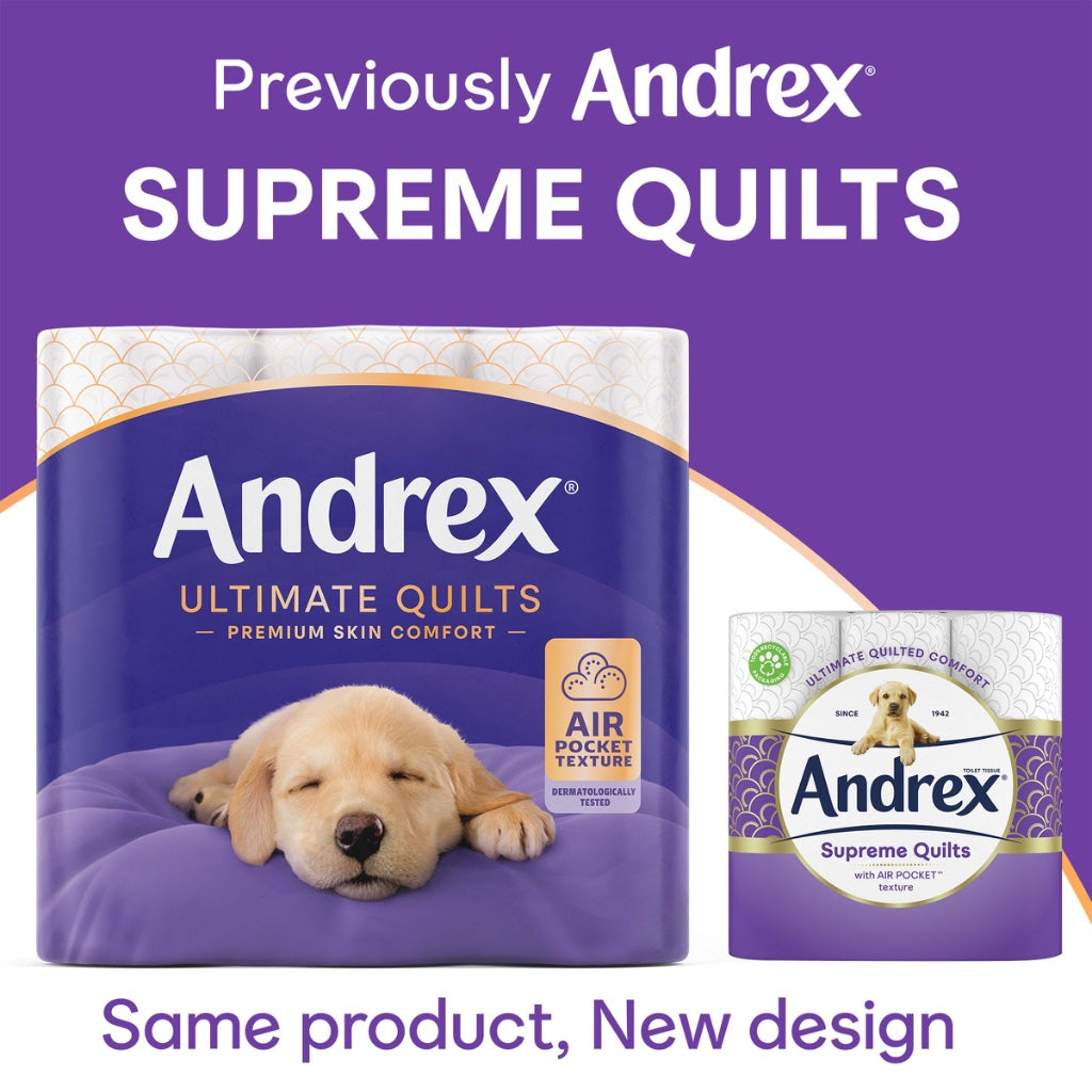 Andrex Ultimate Quilt Toilet Roll - 24 Toilet Rolls, 3-Ply, Bulk Buy, Soft, Thick Sheets, FSC Certified
