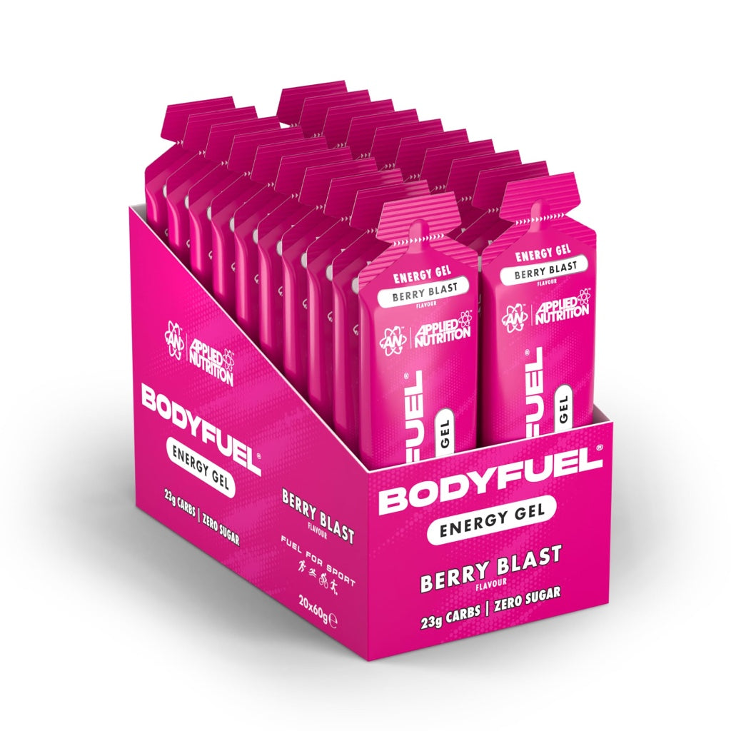 Applied Nutrition BodyFuel Energy Gel - Fast Energy Gels, Fuel for Sport, with Carbs, Sugar Free (Box 20 Units x 60g) (Berry Blast) - BBE 08/2027