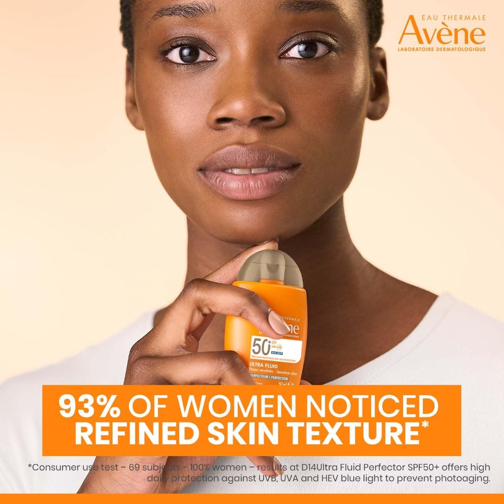 AVENE Sun Care - Ultra Fluid Tinted SPF 50+ - Perfective Face Sun Cream - Unifying & Anti-Pollution - Invisible Finish - With Patented TriAsorBTM - Water Resistant - Sensitive Skin - 50 ml - Damaged Box
