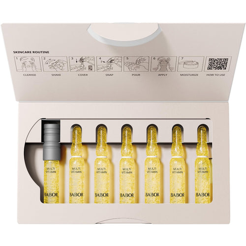 BABOR Multi Vitamin Serum Ampoules - Face Skincare - Vitamin E Skin Barrier - 7 x 2ml Concentrated Ampoule Set - New