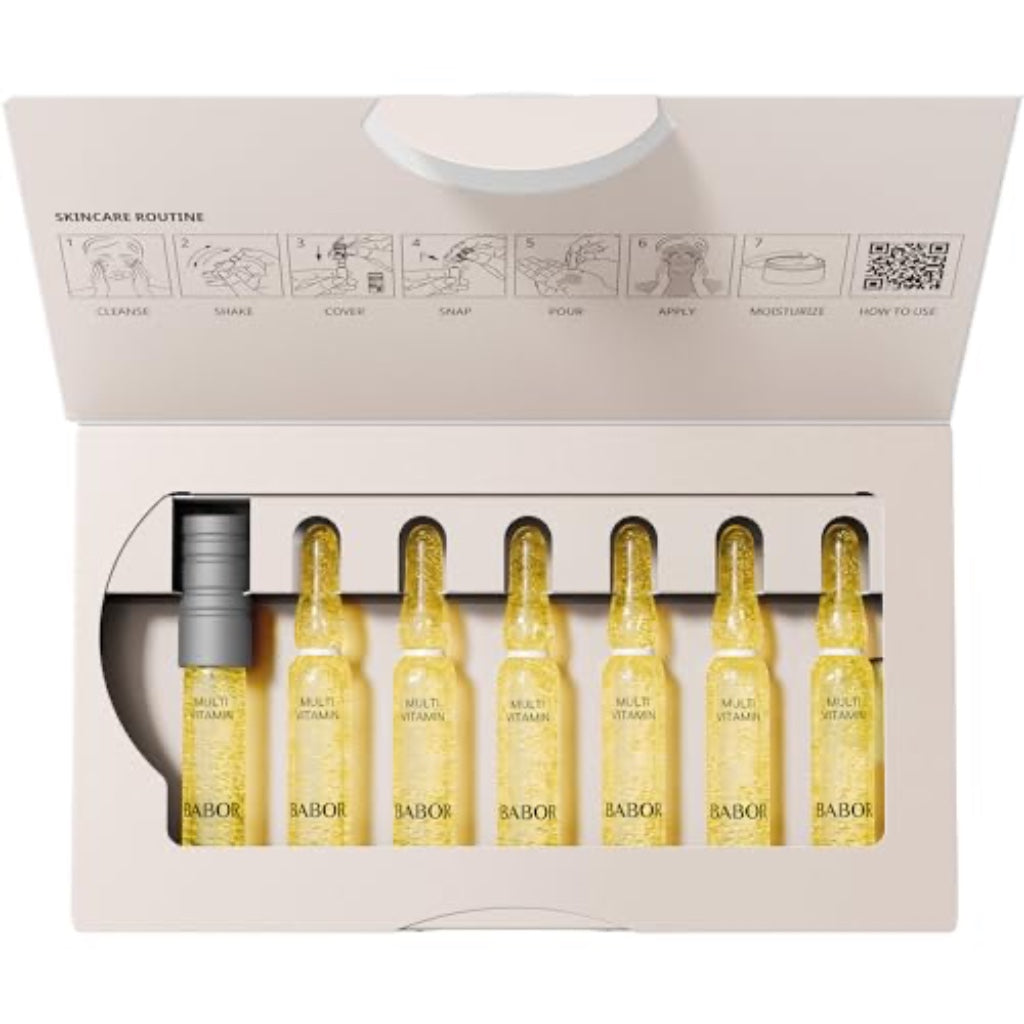BABOR Multi Vitamin Serum Ampoules for the Face, with Vitamin E to Strengthen the Skin Barrier, 7 x 2 ml Concentrated Ampoules