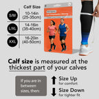 aZengear Calf Support Compression Sleeves (Pair) for Women, Men, Running | Shin Splints Brace, Footless Leg Socks for Torn Muscle Pain Relief, Cramps (L-XL, Black w/Blue) - Damaged Box