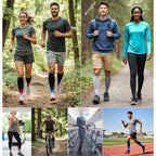 aZengear Calf Support Compression Sleeves (Pair) for Women, Men, Running | Shin Splints Brace, Footless Leg Socks for Torn Muscle Pain Relief, Cramps (L-XL, Black w/Blue) - Damaged Box
