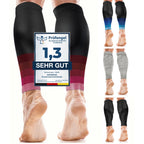 aZengear Calf Support Compression Sleeves (Pair) for Women, Men, Running | Shin Splints Brace, Footless Leg Socks for Torn Muscle Pain Relief, Cramps (L-XL, Black w/Blue) - Damaged Box