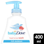Baby Dove Rich Moisture Head to Toe Wash - Gentle & Nourishing Hair and Body Wash for Babies, Tear-Free Formula, Delicate Fragrance, Keeps Hair and Skin Soft, Ideal for Newborns - 400ml, Pack of 6