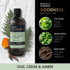 Baylis & Harding Goodness Oud, Cedar and Amber Body Wash, 500 ml (Pack of 3) - Vegan Friendly