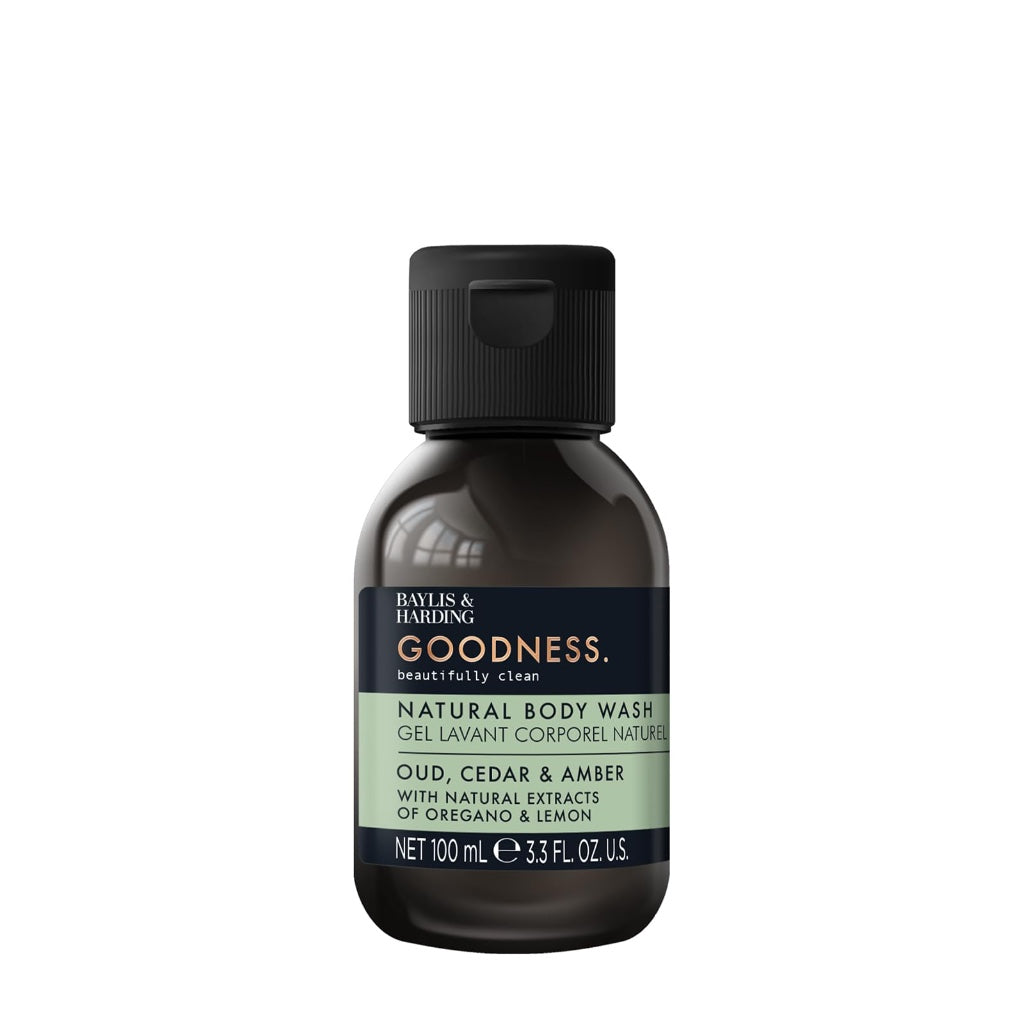 Baylis & Harding Goodness Oud, Cedar and Amber Body Wash, 500 ml (Pack of 3) - Vegan Friendly