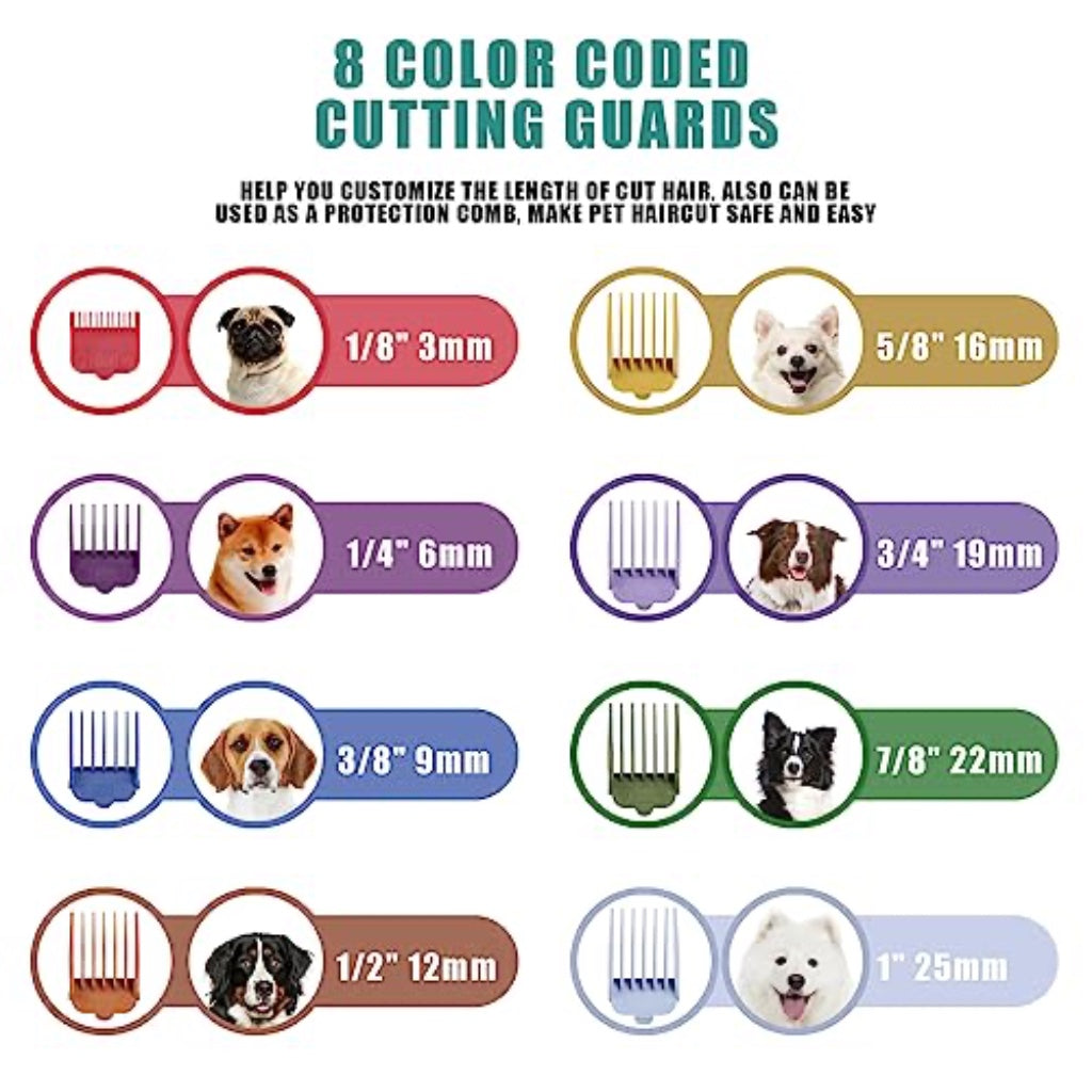 BESTBOMG Professional Dog Grooming Clippers for Thick Heavy Coats Low Noise High Power Rechargeable LED Display Cordless Pet Shaver for Small & Large Dogs Cats