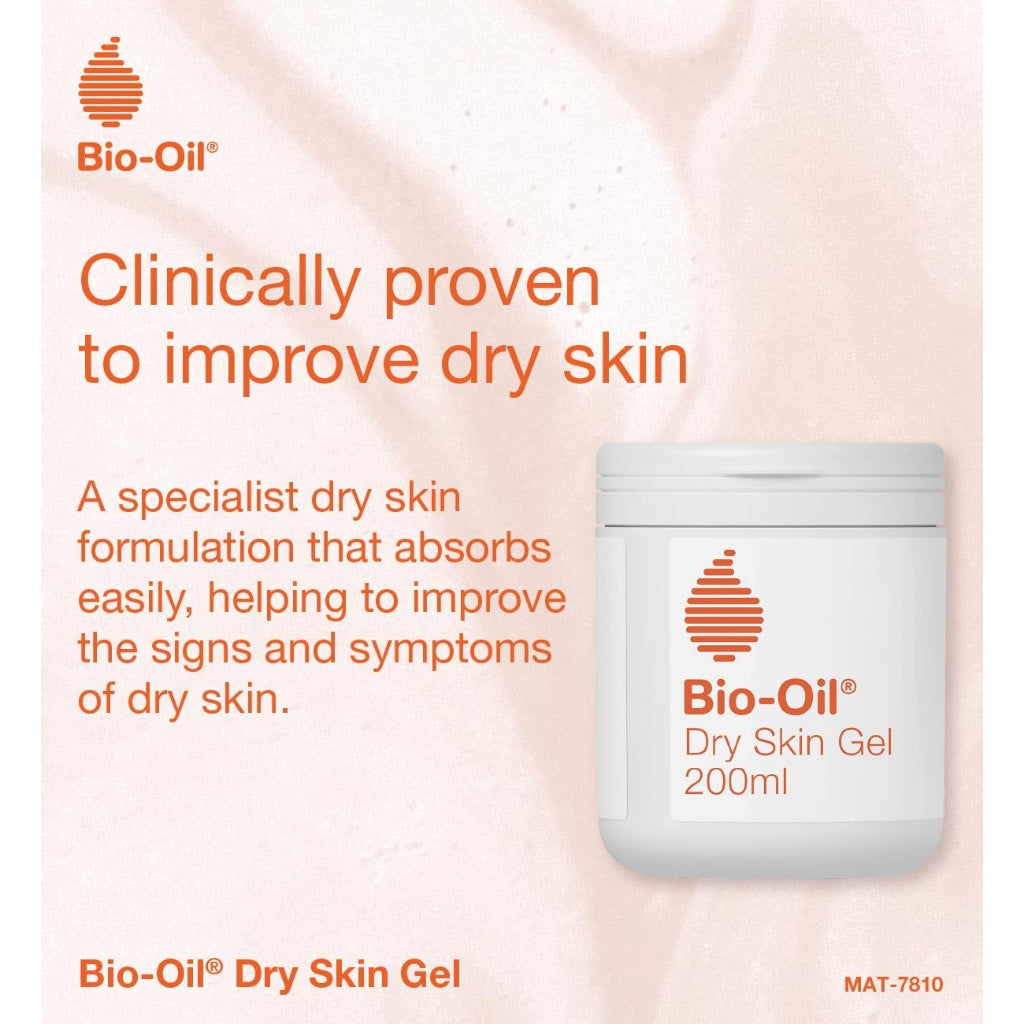 Bio Oil Moisturising Skin Gel (200ml) - Gel Moisturiser For Body & Face - Clinically Proven To Improve Dry Skin - With Vitamins & Essential Oils - Fast Absorbing