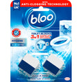 Bloo Hygiene 3in1 Cleaning Foam Toilet Blocks, Pack of 2, Toilet Limescale Remover Cistern Block, Toilet Cleaner Block with Cleaning and Foaming Action, Blue Water, Fresh Scent
