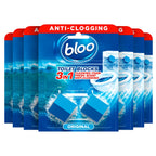 Bloo Hygiene 3in1 Cleaning Foam Toilet Blocks, Pack of 2, Toilet Limescale Remover Cistern Block, Toilet Cleaner Block with Cleaning and Foaming Action, Blue Water, Fresh Scent