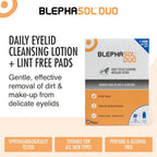 Blephasol Duo 100 ml Micellar Eyelid Cleansing Lotion with 100 Lint-Free Pads | Effective and Gentle Cleansing for Make-Up Removal, Inflamed and Sensitive Eyelids | Soap & Alcohol-Free - Damaged Box - BBE 09/2028