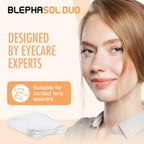 Blephasol Duo 100 ml Micellar Eyelid Cleansing Lotion with 100 Lint-Free Pads | Effective and Gentle Cleansing for Make-Up Removal, Inflamed and Sensitive Eyelids | Soap & Alcohol-Free - Damaged Box - BBE 09/2028