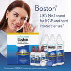 Boston Advance Cleaner Conditioning Solutions Multipack - 3X 30ml Cleaner, 3X 120ml Conditioning Solution, Contact Lens Solution for Rigid Gas Permeable & Hard Contact Lenses, 1x Lens Case Included
