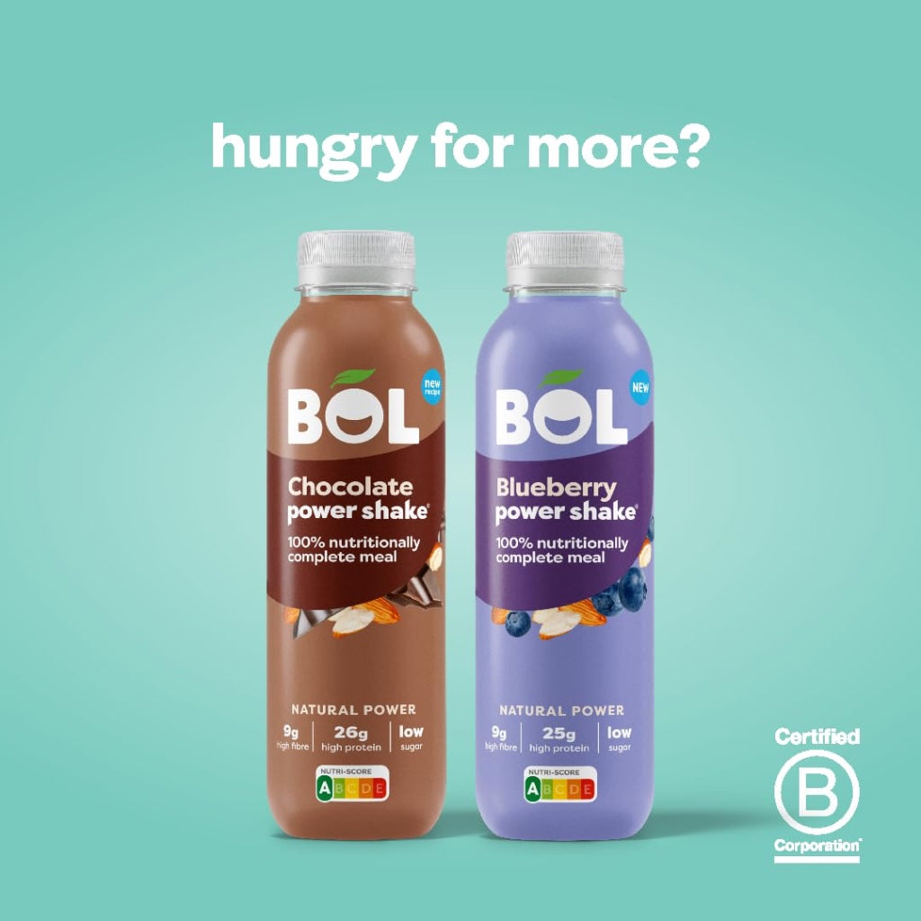 BOL Vanilla Power Shake - Ready-to-Drink Nutritionally Complete Meal (289kcal) - 25g High Protein Shake - Low Sugar, Plant-based, High Fibre (9g) Low Calorie Meal Replacement (410ml x 6 Bottles) - BBE 05/2026