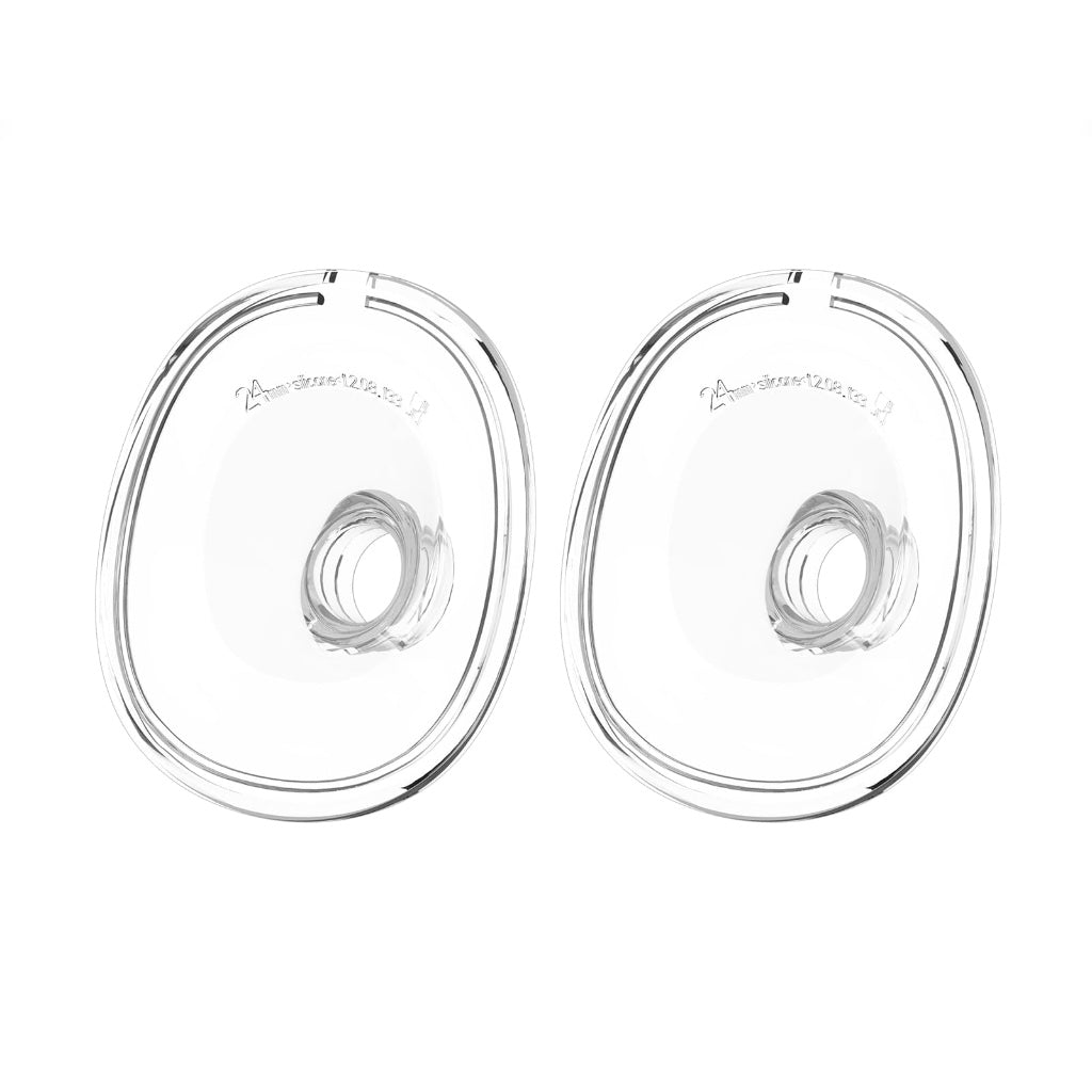 Breast Pump Parts Original Flange Shield 24mm Duckbill Valve Silicone Diaphragm Milk Collector Cup Overall Replacement Accessories Compatible with Lansinoh NCVI Nuliie Etc S32, 2 Packs 8 Pcs - Damaged Box