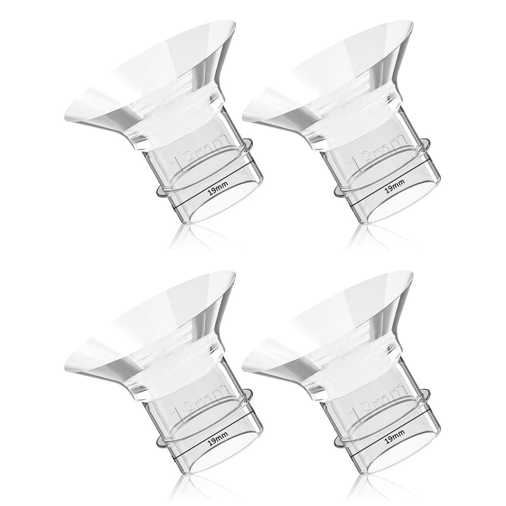 Breast Pump Parts Original Flange Shield 24mm Duckbill Valve Silicone Diaphragm Milk Collector Cup Overall Replacement Accessories Compatible with Lansinoh NCVI Nuliie Etc S32, 2 Packs 8 Pcs - Damaged Box