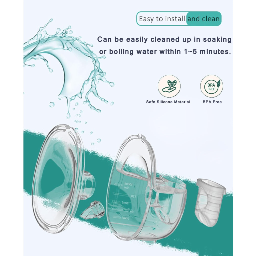 Breast Pump Parts Original Flange Shield 24mm Duckbill Valve Silicone Diaphragm Milk Collector Cup Overall Replacement Accessories Compatible with Lansinoh NCVI Nuliie Etc S32, 2 Packs 8 Pcs - Damaged Box