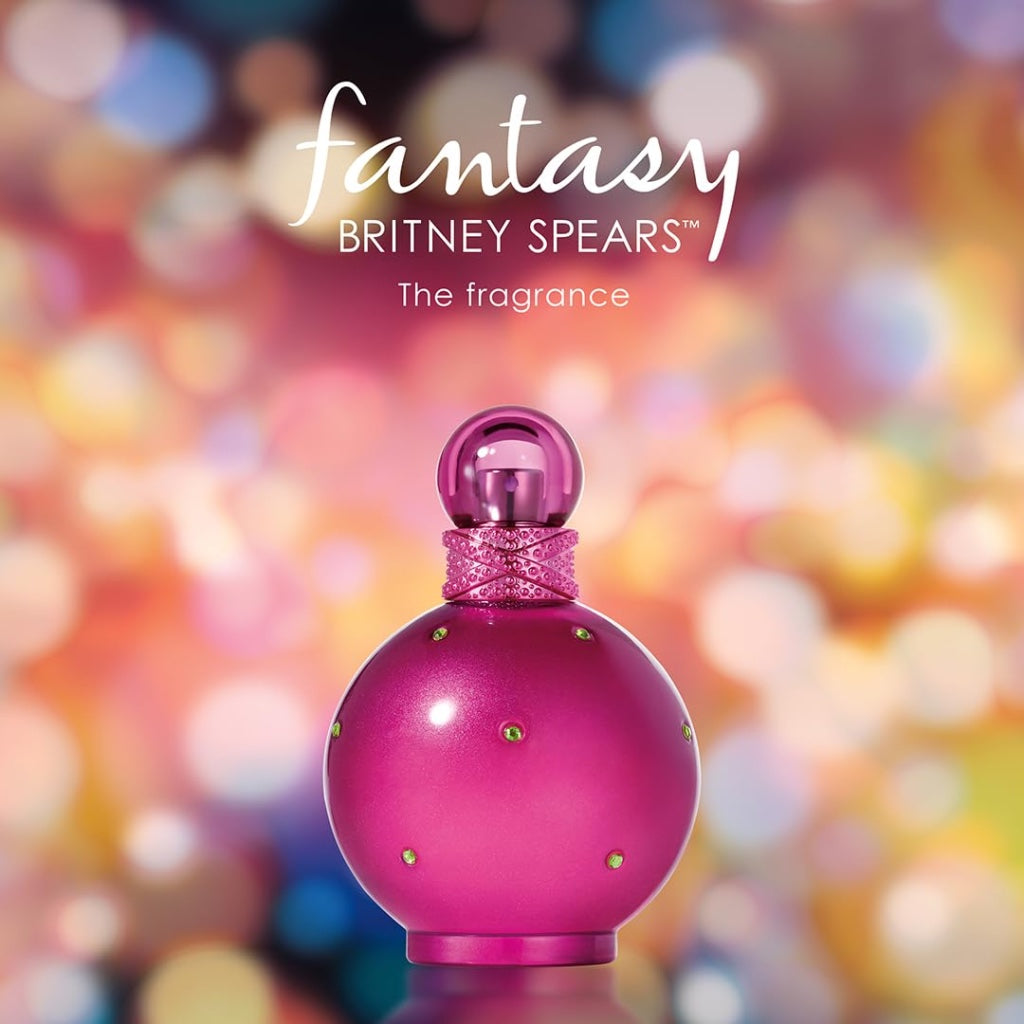 Britney Spears Fantasy 100 ml - Eau de Parfum for Woman - Floral Woody Gourmand Fragrance - Notes of Luscious Red Lychee, Cupcake Accord and Creamy Musk - Pink Glass Bottle