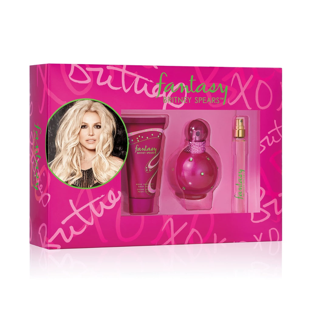 Britney Spears Fantasy 100 ml - Eau de Parfum for Woman - Floral Woody Gourmand Fragrance - Notes of Luscious Red Lychee, Cupcake Accord and Creamy Musk - Pink Glass Bottle