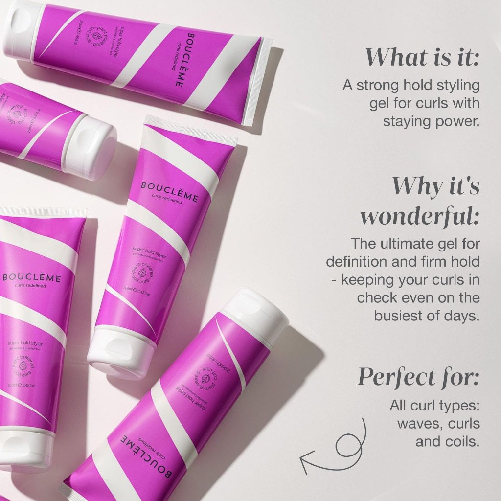 Boucl`eme - Super Hold Styler - Curl Enhancing Hair Styling Gel - 99% Naturally Derived Ingredients and Vegan - 300ml