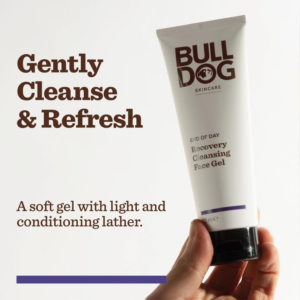 Bulldog Skincare - End Of Day Recovery Cleansing Gel for Men | Face Wash | 125 ml - Damaged Box