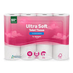 by Amazon Ultra Soft Toilet Tissue, 4-ply, 12 Rolls (1 Pack of 12), 160 Sheets per Roll, FSC Certified - Damaged Box