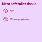 by Amazon Ultra Soft Toilet Tissue, 4-ply, 12 Rolls (1 Pack of 12), 160 Sheets per Roll, FSC Certified - Damaged Box