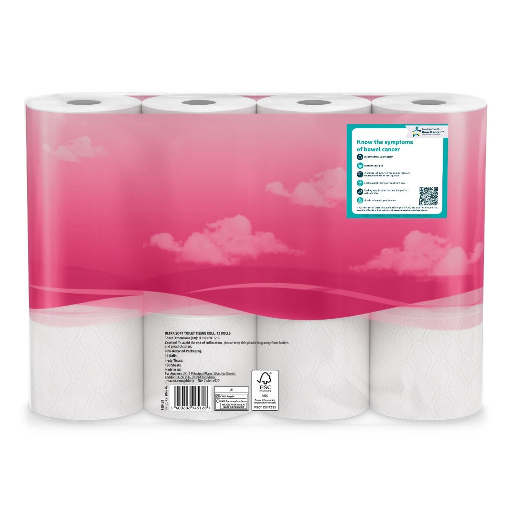 by Amazon Ultra Soft Toilet Tissue, 4-ply, 48 Rolls (4 Packs of 12), 160 Sheets per Roll, FSC Certified - Very Good