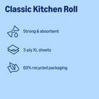 by Amazon Super Absorbent Kitchen Towel, 3-ply, 12 Rolls (4 Packs of 3), 80 Sheets per Roll, FSC Certified - Very Good
