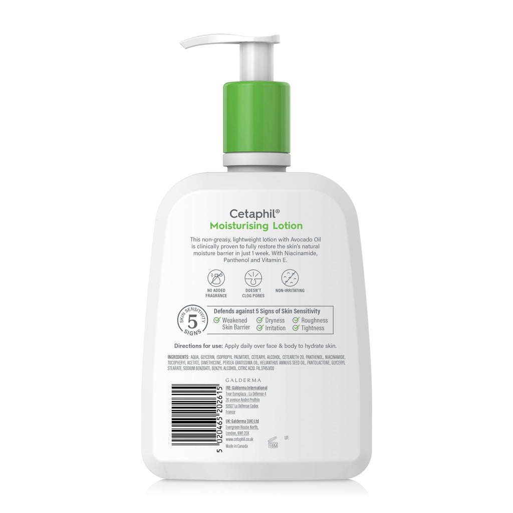 Cetaphil Face & Body Moisturiser, 473ml, Moisturising Lotion For Normal To Dry, Sensitive Skin, With Niacinamide & Vitamin E, Packaging May Vary