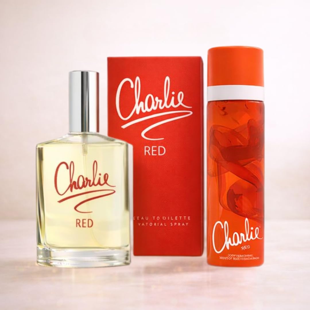 Charlie Perfume & Body Spray Gift Sets for Women - Eau de Toilette & Body Fragrance Bundles - 5 Curated Sets Available (Classic Red Set) - Damaged Box