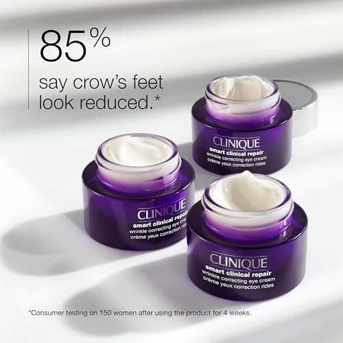 Clinique Smart Clinical Repair Wrinkle Correcting Eye Cream With Hyaluronic Acid + Peptides | Anti-Ageing, Hydrating + Depuffing With Massage
