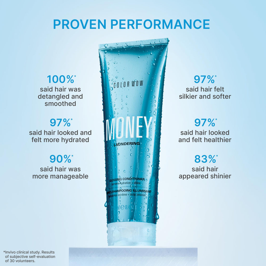 COLOR WOW Money Laundering Glossing Conditioner, Hair Glaze & Anti-Frizz Formula, Locks Moisture, Amplifies Hair Shine & Smoothing, 250ml