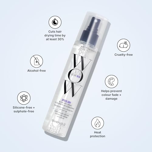 COLOR WOW Speed Dry Blow Dry Spray - Quick Hair Drying Spray with Heat Protection | Alcohol-Free Formula Cuts Drying Time by 30%, Protects Colour + Prevents Breakage, 150ml