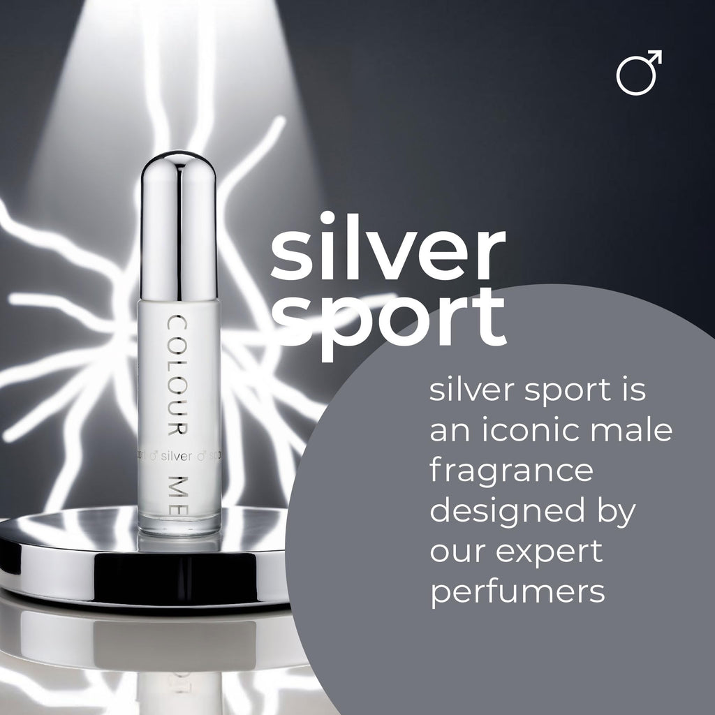 COLOUR ME Silver Sport Perfume for Men. 50ml Eau de Parfum, Luxury Fragrance - Mens Aftershave, Long Lasting Fragrance for Men by Milton-Lloyd