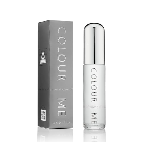 COLOUR ME Silver Sport Perfume for Men. 50ml Eau de Parfum, Luxury Fragrance - Mens Aftershave, Long Lasting Fragrance for Men by Milton-Lloyd