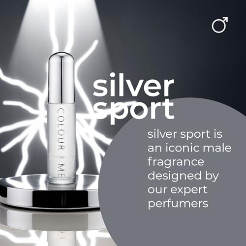 COLOUR ME Silver Sport Perfume for Men. 50ml Eau de Parfum, Luxury Fragrance - Mens Aftershave, Long Lasting Fragrance for Men by Milton-Lloyd