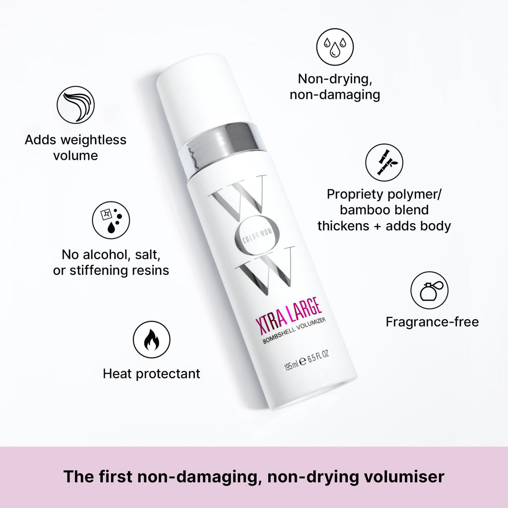 COLOR WOW Xtra Large Bombshell Volumizer - Alcohol-Free Volume Foam for Hair, Thickens Fine Hair Without Drying or Crunch, 195ml