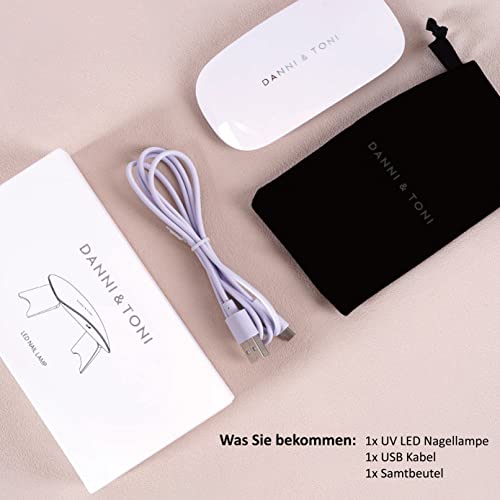 DANNI & TONI Professional UV LED Nail Lamp 6W Mini Nail Dryer for Gel Nail Wraps&Gel Nail Polish Curing Light Machine,Nail Curing Lamp,Travel Size,Fast Drying and Hardener - Damaged Box