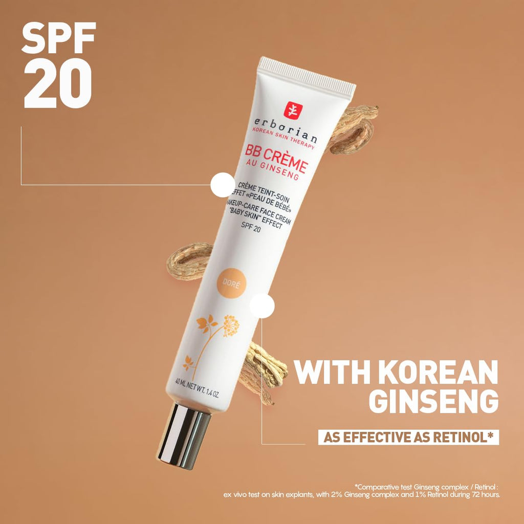 Erborian - BB Cream With Ginseng - Complexion Cream - "Baby Skin" Effect - Korean Cosmetic Treatment 5 -In -1 For SPF 20 - Clair 15 ml