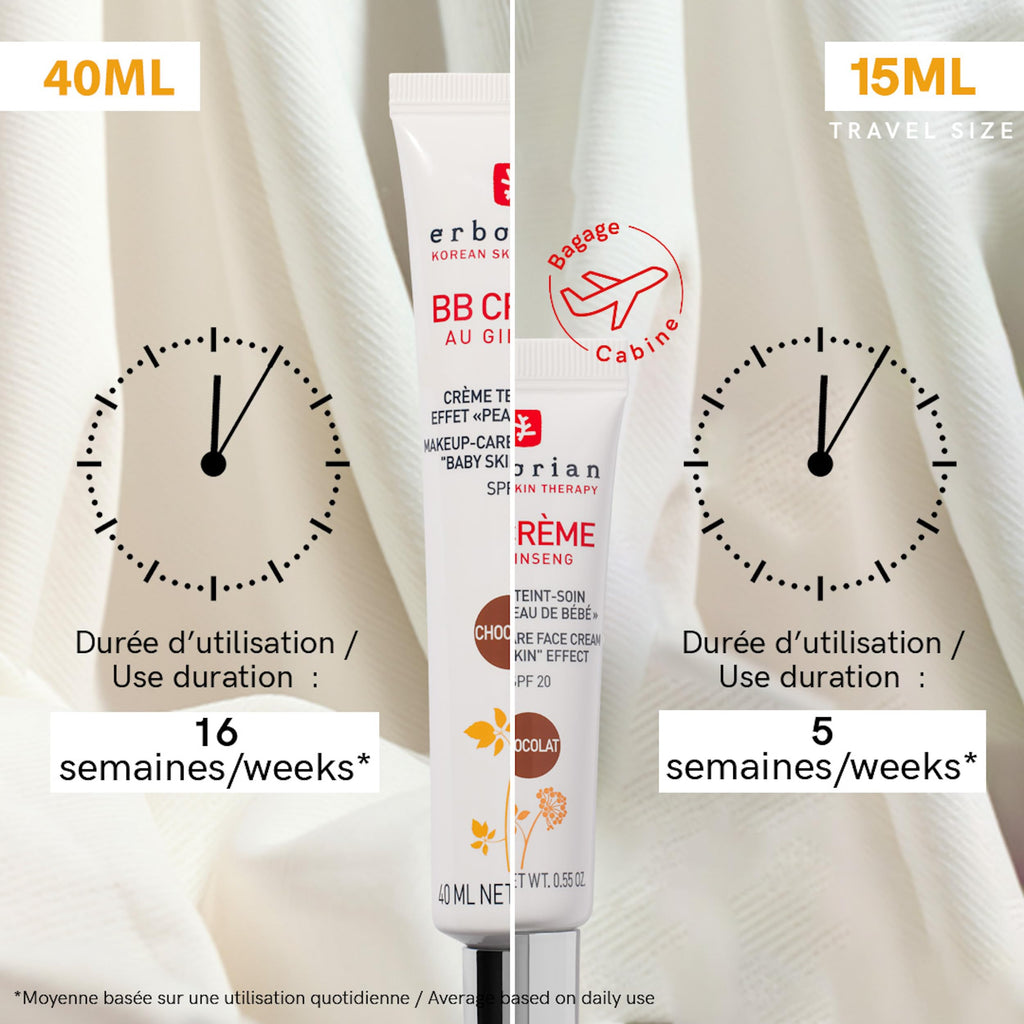 Erborian - BB Cream With Ginseng - Complexion Cream - "Baby Skin" Effect - Korean Cosmetic Treatment 5 -In -1 For SPF 20 - Clair 15 ml