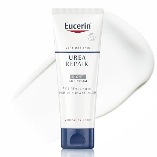 Eucerin UreaRepair Replenishing Face Night Cream 5% Urea 50ml, Intensive Night Cream for Dry and Rough Skin, Skincare with Urea for Dry Skin