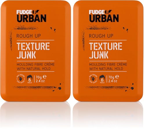 Fudge Urban Texture Junk, Texturizing Hair Cream, Flexible Medium Hold Hair Styling Product, Mouldable Clay with Natural Hold, Hair Cream for Men, 70 g