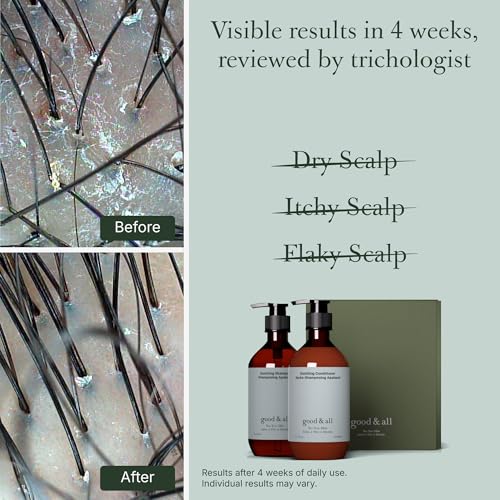 Good&All Tea Tree Shampoo and Conditioner Set for Dry Itchy Scalp with Peppermint - Sodium Lauryl Sulfate/Sulphate, Silicone, Paraben, Fragrance Free - 400ml